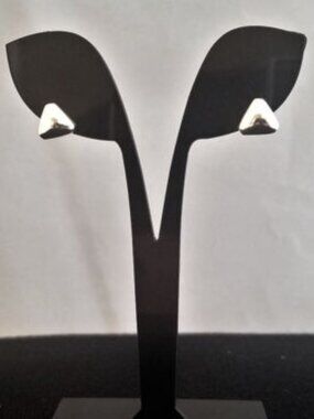 Sterling Silver 925 TRIANGLE earrings minimalist NEW vintage boho geometric 1.5g